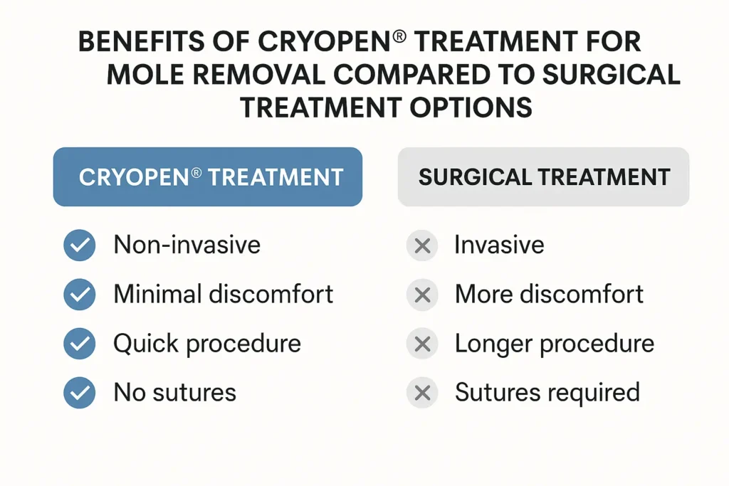 Benefits of professional mole-removal assessment at LA LIPO Isleworth