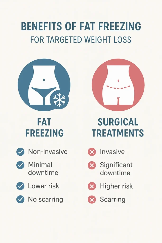 graphic showing the benefits of fat freezing Isleworth