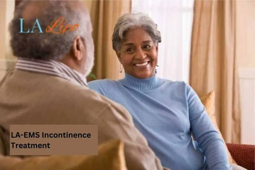 Couple sat smiling at each other - LA-EMS treatment Isleworth